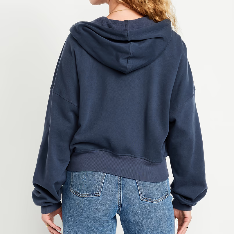 Korte Hoodie Met Volledige Ritssluiting En Trekkoord