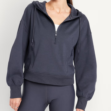 Fleecehoodie Met Halve Ritssluiting En Trekkoord Hoodie